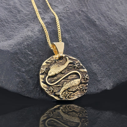 Pisces Pendant, Zodiac Jewelry, Sterling Silver, Astrology Necklace, Gift for Pisces, Unique Pisces Pendant by SWISS PLUS - Z