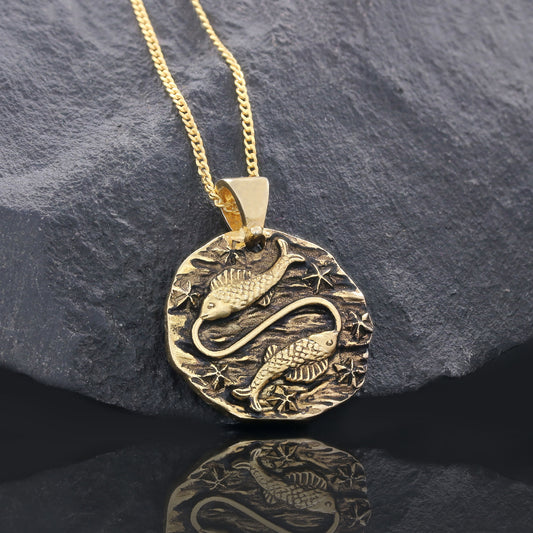 Pisces Pendant, Zodiac Jewelry, Sterling Silver, Astrology Necklace, Gift for Pisces, Unique Pisces Pendant - view 1