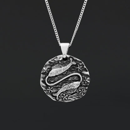 Pisces Pendant, Zodiac Jewelry, Sterling Silver, Astrology Necklace, Gift for Pisces, Unique Pisces Pendant by SWISS PLUS - Z