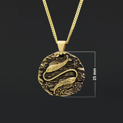 Pisces Pendant, Zodiac Jewelry, Sterling Silver, Astrology Necklace, Gift for Pisces, Unique Pisces Pendant by SWISS PLUS - Z