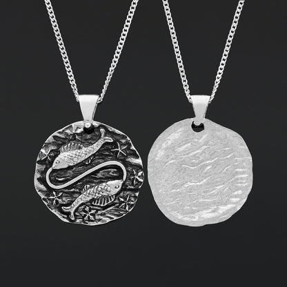 Pisces Pendant, Zodiac Jewelry, Sterling Silver, Astrology Necklace, Gift for Pisces, Unique Pisces Pendant by SWISS PLUS - Z
