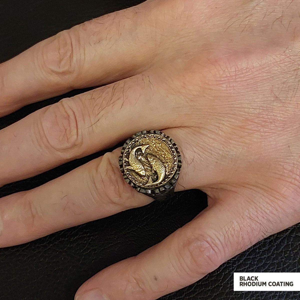 Pisces Sign Ring, 925 Sterling Silver Pisces Sign Ring by SWISS PLUS - Zodiac Collection - view 5
