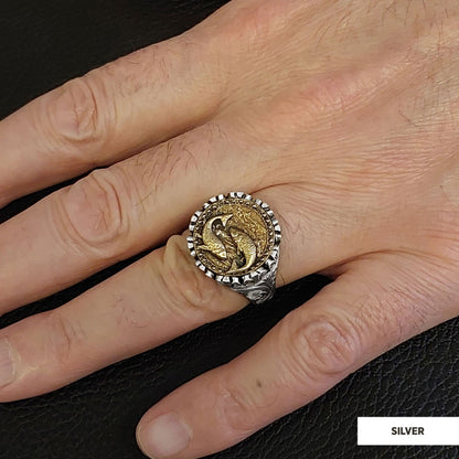 Pisces Sign Ring, 925 Sterling Silver Pisces Sign Ring by SWISS PLUS - Zodiac Collection - view 7
