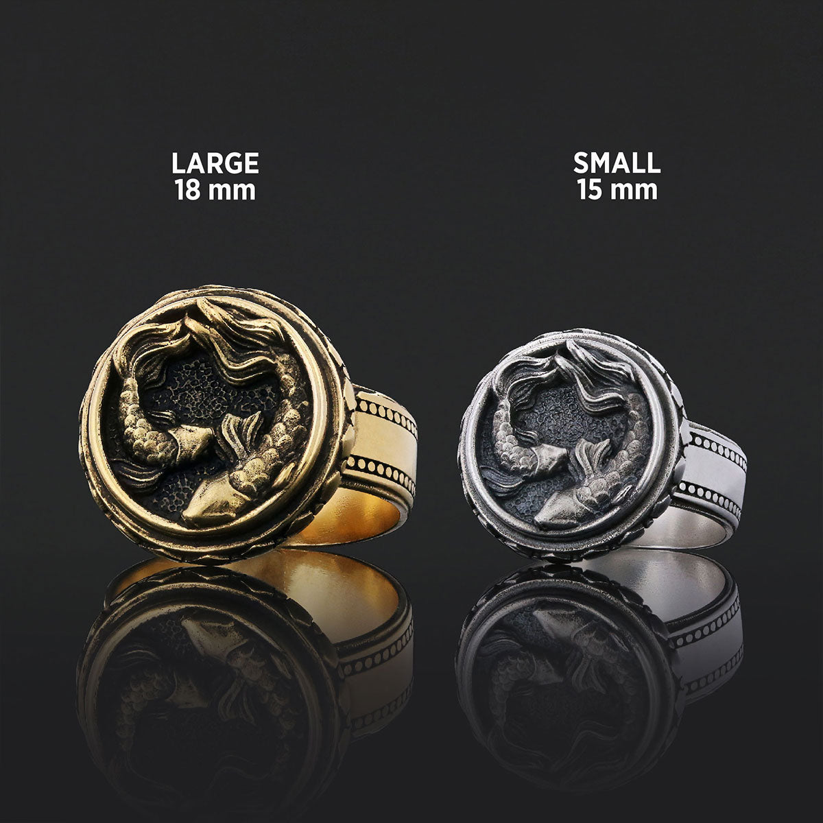 Pisces Zodiac Silver Ring - view 4