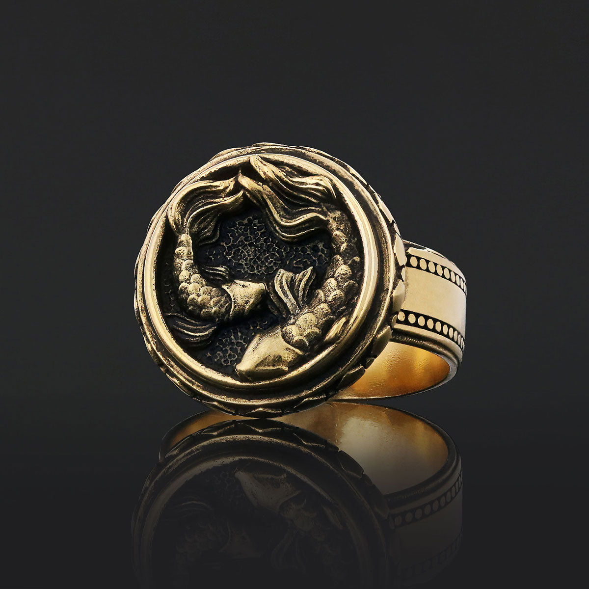 Pisces Zodiac Silver Ring - view 6