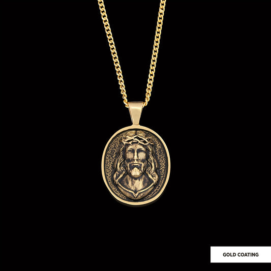 Religious Silver Necklace, 3D Silver Jesus Pendant, Religious Gift, Religious Christian Jewelry, Christ Accessor Gold Coating