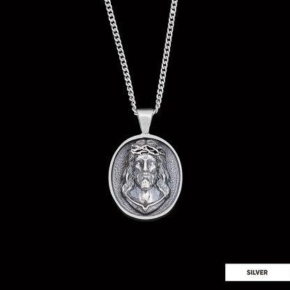 Religious Silver Necklace, 3D Silver Jesus Pendant, Religious Gift, Religious Christian Jewelry, Christ Accessor Silver by SW