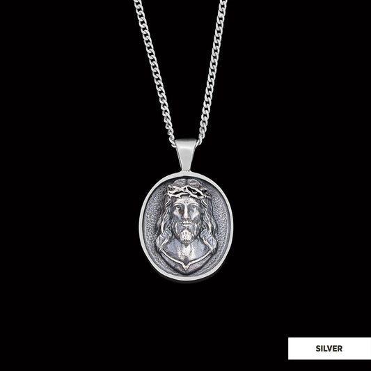 Religious Silver Necklace, 3D Silver Jesus Pendant, Religious Gift, Religious Christian Jewelry, Christ Accessor Silver