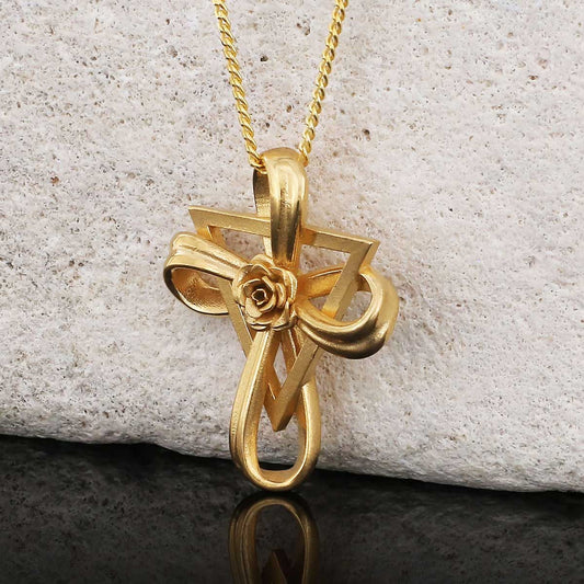 Rosae Crucis Necklace, Handmade Amorc Necklace, Rosicrucian Jewelry, Cross Necklace - view 1