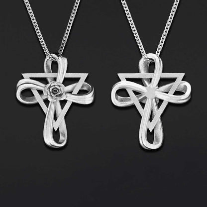 Rosae Crucis Necklace, Handmade Amorc Necklace, Rosicrucian Jewelry, Cross Necklace by SWISS PLUS - Christian Collection - vi