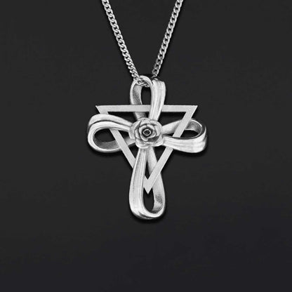 Rosae Crucis Necklace, Handmade Amorc Necklace, Rosicrucian Jewelry, Cross Necklace by SWISS PLUS - Christian Collection - vi