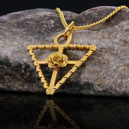 Rosae Crucis Necklace, Rosicrucian Handmade Sterling Silver Necklace by SWISS PLUS - Rosae Crucis Collection