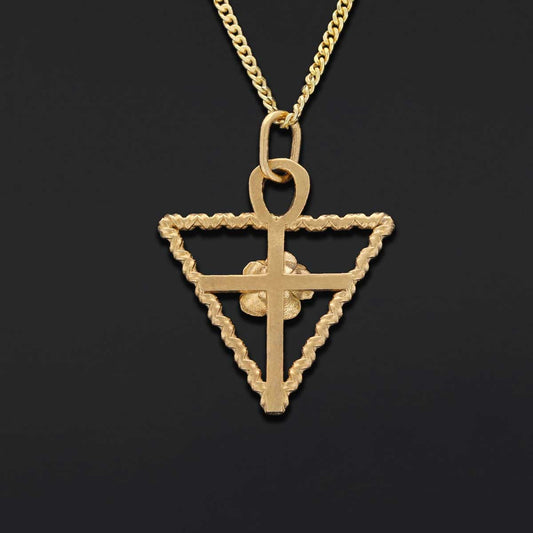Rosae Crucis Necklace, Rosicrucian Handmade Sterling Silver Necklace - view 2