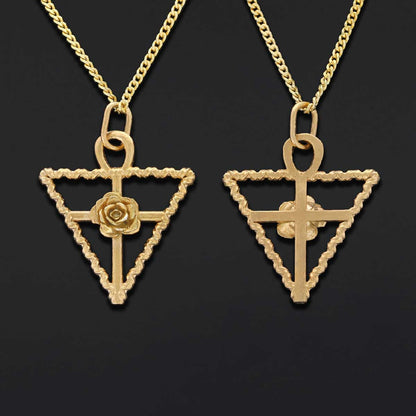 Rosae Crucis Necklace, Rosicrucian Handmade Sterling Silver Necklace by SWISS PLUS - Rosae Crucis Collection - view 4