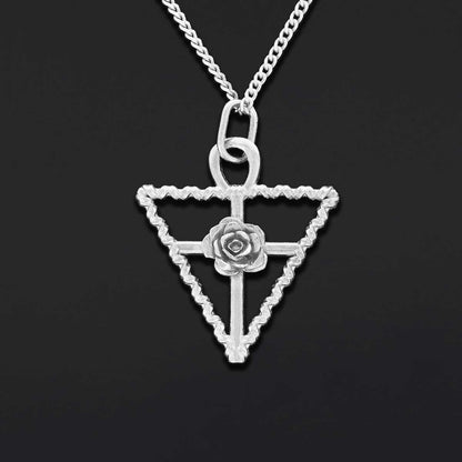 Rosae Crucis Necklace, Rosicrucian Handmade Sterling Silver Necklace by SWISS PLUS - Rosae Crucis Collection - view 5