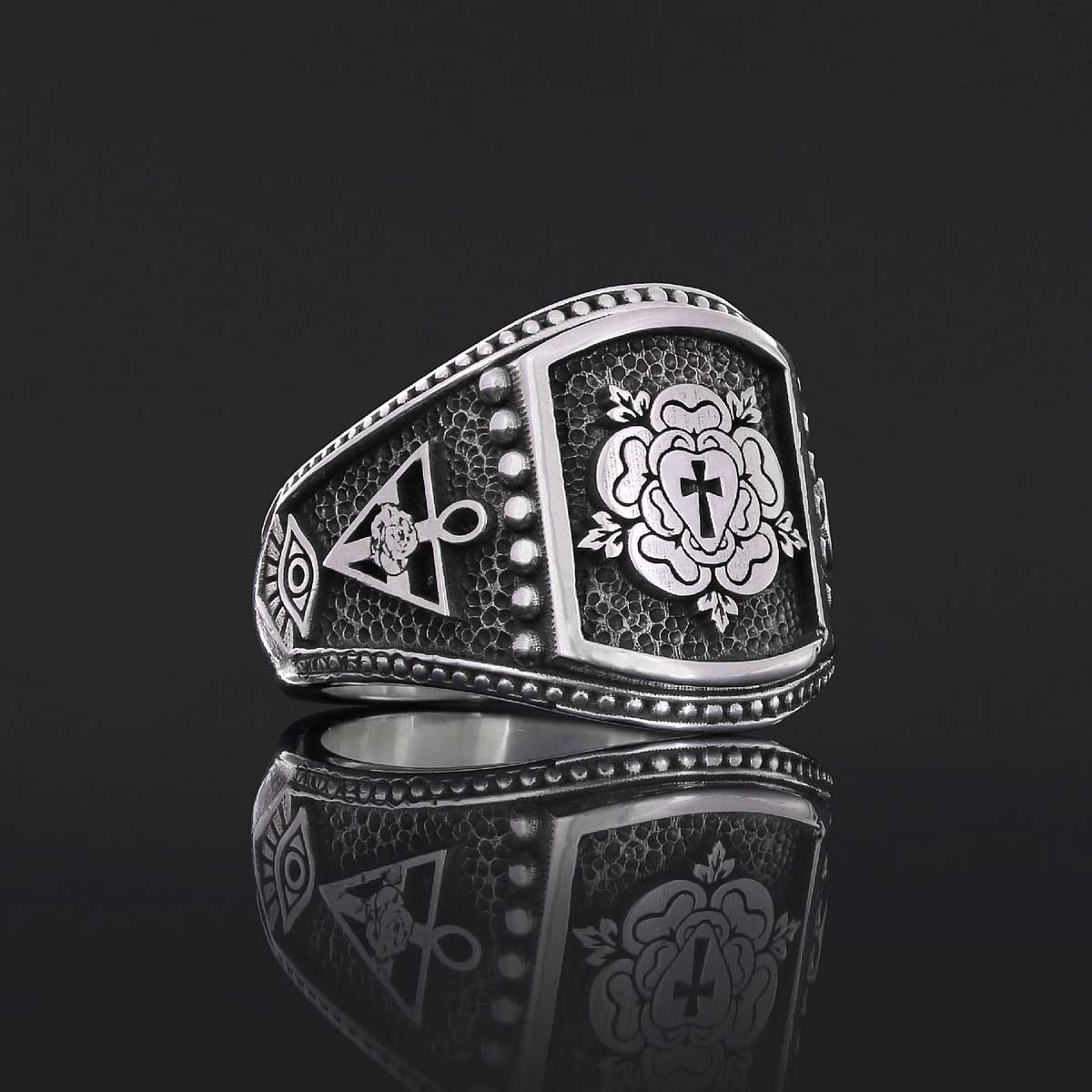 Rosae Crucis Ring, A Symbol of Tradition and Honor, Custom Rosae Crucis Ring by SWISS PLUS - Rosae Crucis Collection - view 2