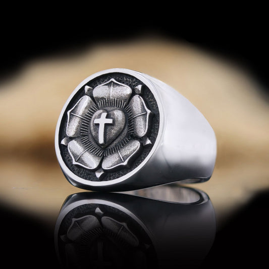 Rosae Crucis Ring, Rose and Cross Ring, Amorc Ring, Gift for Women, Gift for Men - view 1