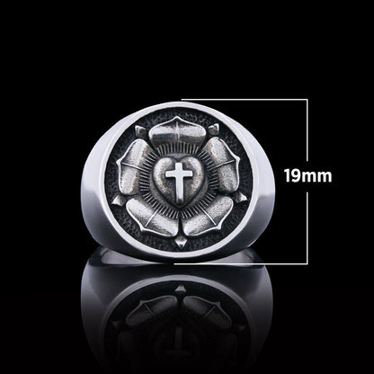 Rosae Crucis Ring, Rose and Cross Ring, Amorc Ring, Gift for Women, Gift for Men by SWISS PLUS - Christian Collection - view 