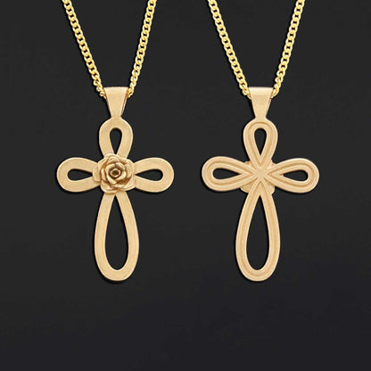 Rosicrucian Jewelry, Cross Necklace, Handmade Amorc Necklace, Cross Amorc Pendant by SWISS PLUS - Christian Collection - view