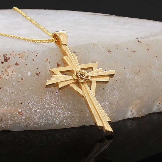 Rosicrucian Jewelry, Cross Pendant Necklace, Amorc Symbol Necklace for Spiritual Growth - view 1