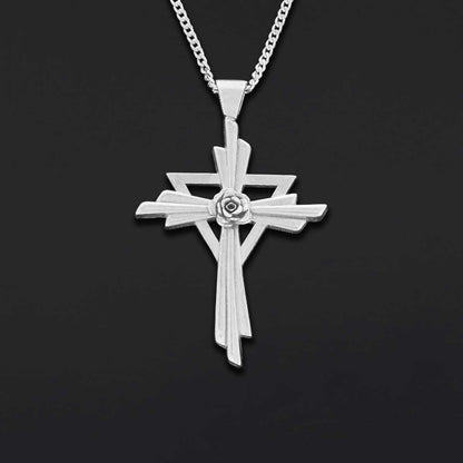 Rosicrucian Jewelry, Cross Pendant Necklace, Amorc Symbol Necklace for Spiritual Growth by SWISS PLUS - Christian Collection 