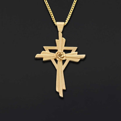 Rosicrucian Jewelry, Cross Pendant Necklace, Amorc Symbol Necklace for Spiritual Growth by SWISS PLUS - Christian Collection 