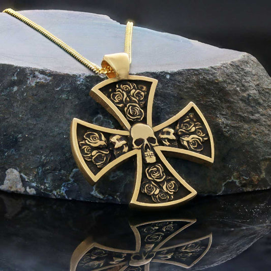 Rosicrucian Spiritual Pendant, Rosae Crucis Locket, Mystical Rosicrucian Symbol Necklace - view 1