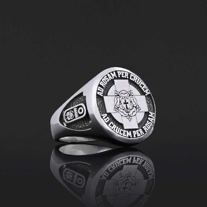 Round Amorc Jewelry, Spiritual Ring of the Rosicrucian Order, Custom Rosae Crucis Ring by SWISS PLUS - Rosae Crucis Collectio