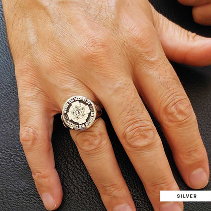 Round Amorc Jewelry, Spiritual Ring of the Rosicrucian Order, Custom Rosae Crucis Ring by SWISS PLUS - Rosae Crucis Collectio