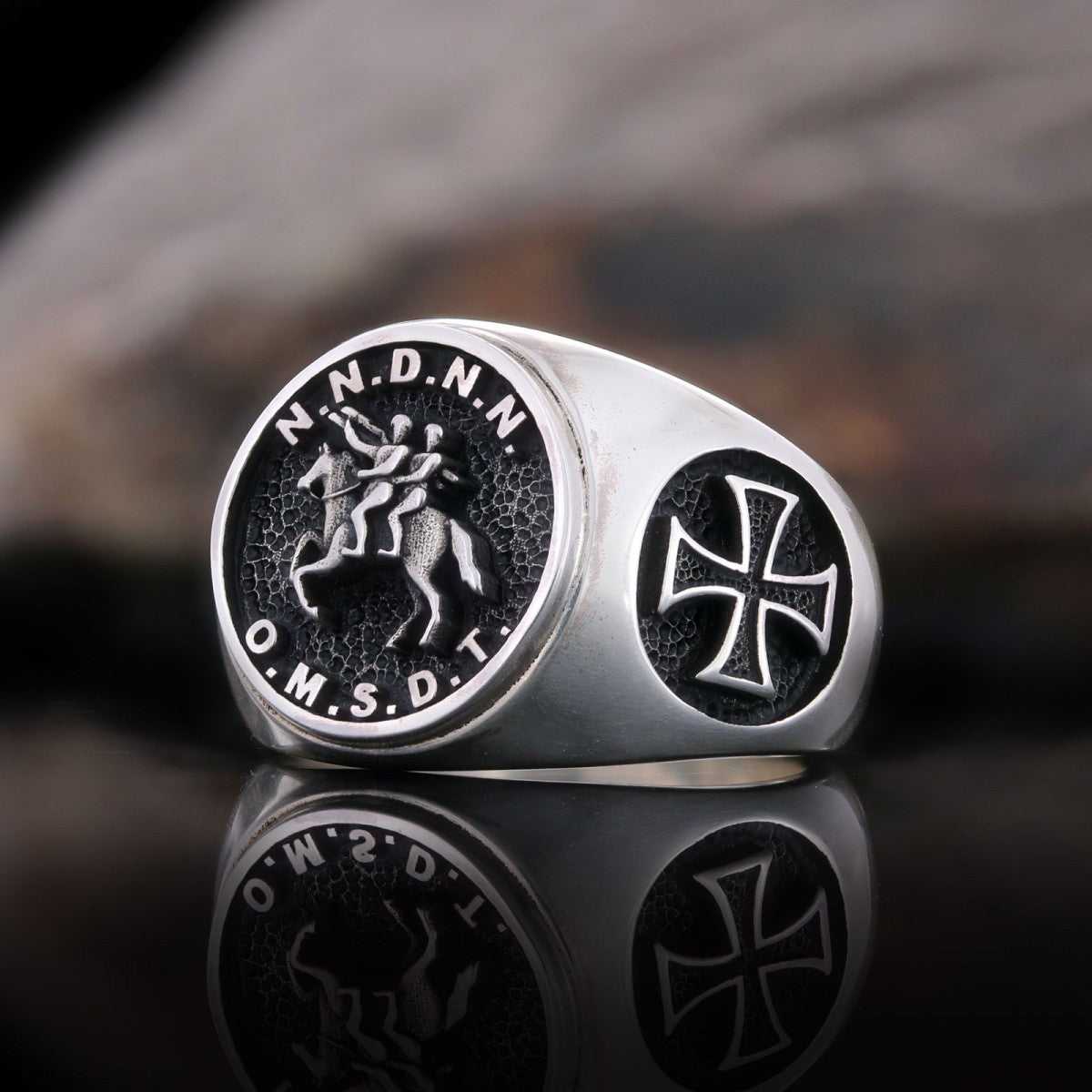 Round Master Mason Ring Cross Masonic Ring, Custom Masonic Ring by SWISS PLUS - Christian Collection