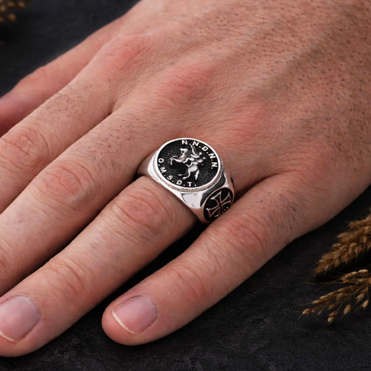 Round Master Mason Ring Cross Masonic Ring, Custom Masonic Ring by SWISS PLUS - Christian Collection - view 5