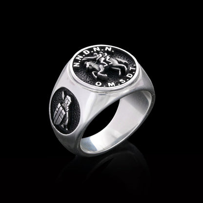 Round Master Mason Ring Cross Masonic Ring, Custom Masonic Ring by SWISS PLUS - Christian Collection - view 6