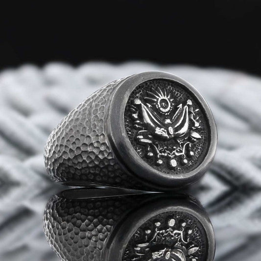 Round Ottoman State Coat of Arms Signet Ring