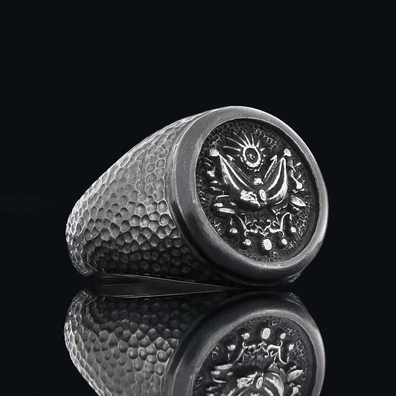 Round Ottoman State Coat of Arms Signet Ring - view 4