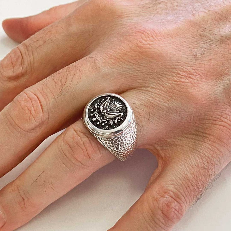 Round Ottoman State Coat of Arms Signet Ring - view 5