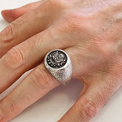 Round Ottoman State Coat of Arms Signet Ring by SWISS PLUS - Family Collection - view 5