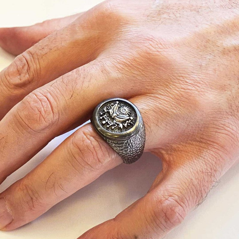 Round Ottoman State Coat of Arms Signet Ring - view 7