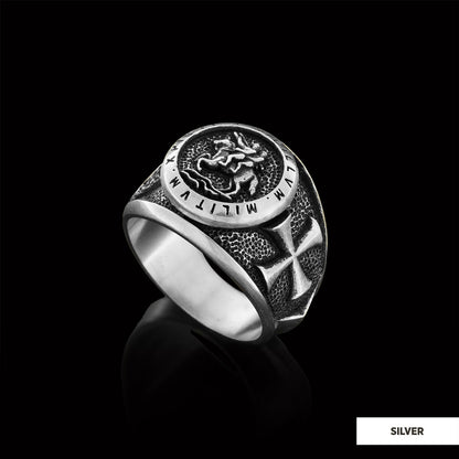 Round Silver Masonic Ring, Celestial Mason Ring, Stylish and Meaningful Jewelry with Masonic Seal Detail by SWISS PLUS - Maso