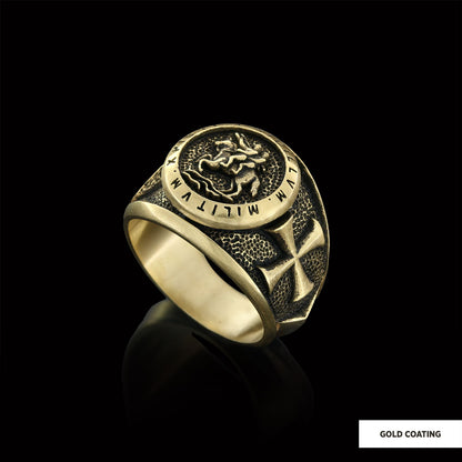 Round Silver Masonic Ring, Celestial Mason Ring, Stylish and Meaningful Jewelry with Masonic Seal Detail by SWISS PLUS - Maso