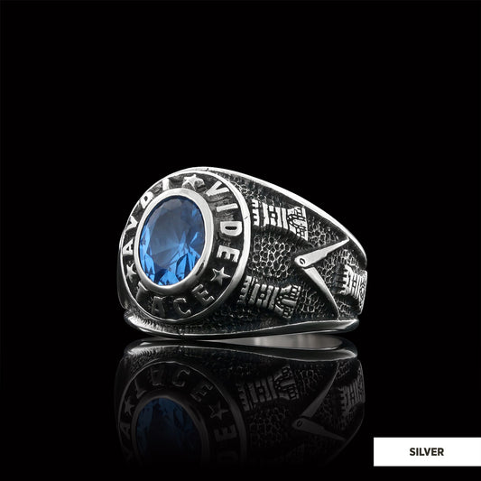 Round Stone Masonic Ring, A Symbol of Strength, Craftsmanship, and Timeless Elegance Mason Ring by SWISS PLUS - Mason Collect