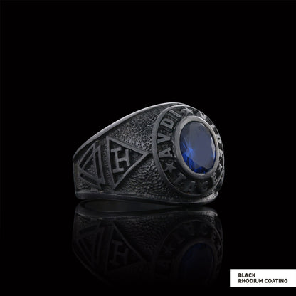 Round Stone Masonic Ring, A Symbol of Strength, Craftsmanship, and Timeless Elegance Mason Ring by SWISS PLUS - Mason Collect