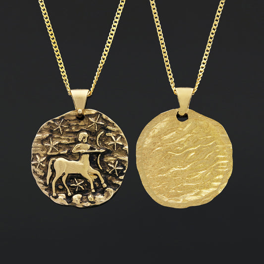 Sagittarius Horoscope Pendant, Zodiac Sign Jewelry, Astrological Necklace - view 2