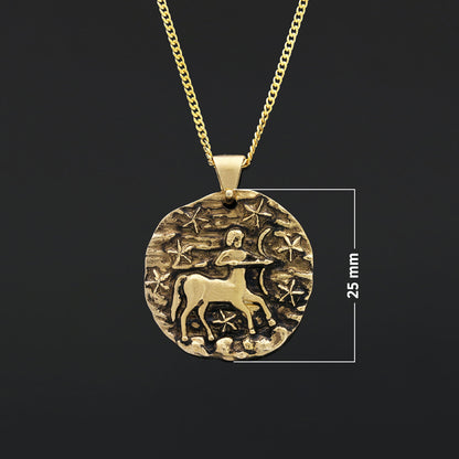 Sagittarius Horoscope Pendant, Zodiac Sign Jewelry, Astrological Necklace by SWISS PLUS - Zodiac Collection - view 3