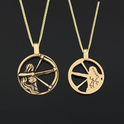 Sagittarius Pendant, Sterling Silver Sagittarius Necklace, Handmade Sagittarius Jewelry, Horoscope Sagittarius Necklace by SW