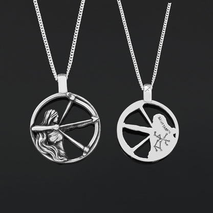 Sagittarius Pendant, Sterling Silver Sagittarius Necklace, Handmade Sagittarius Jewelry, Horoscope Sagittarius Necklace by SW