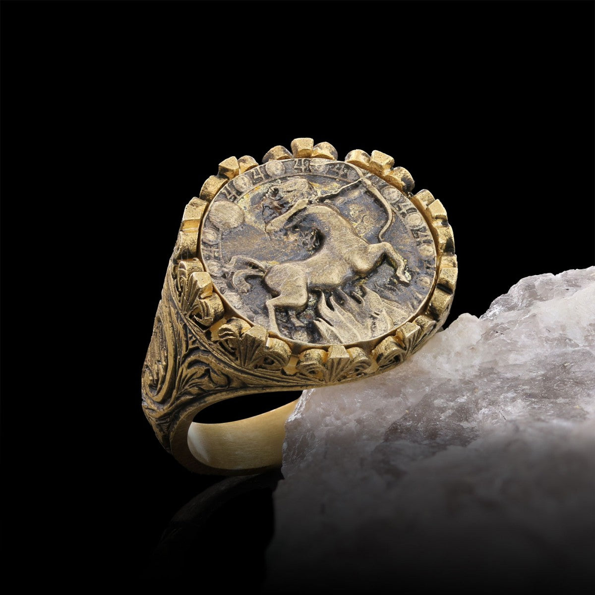 Sagittarius Sign Ring, 925 Sterling Silver Sagittarius Sign Ring by SWISS PLUS - Zodiac Collection