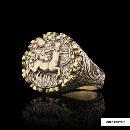 Sagittarius Sign Ring, 925 Sterling Silver Sagittarius Sign Ring by SWISS PLUS - Zodiac Collection - view 3