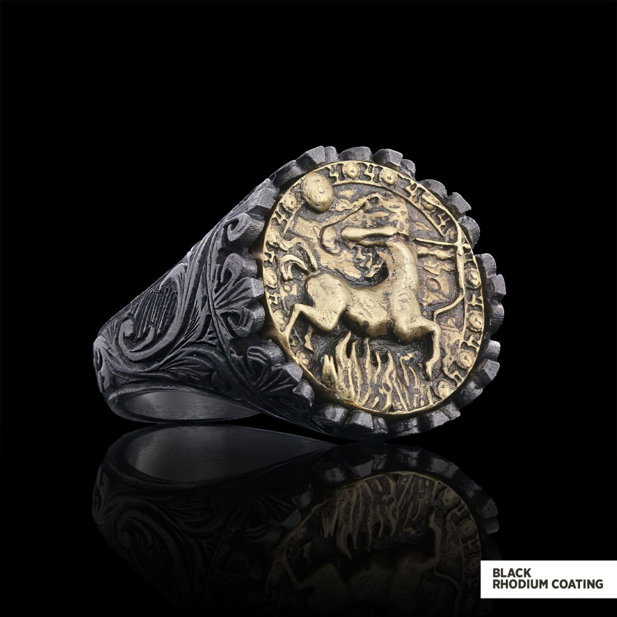 Sagittarius Sign Ring, 925 Sterling Silver Sagittarius Sign Ring by SWISS PLUS - Zodiac Collection - view 4