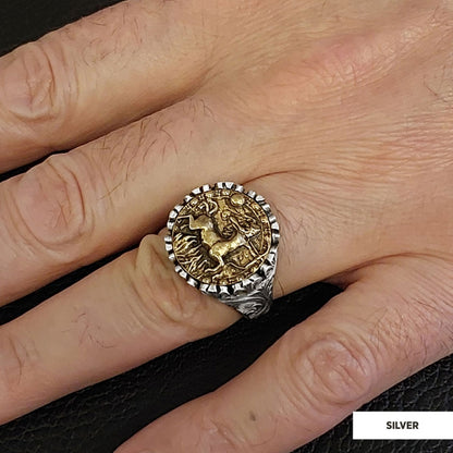 Sagittarius Sign Ring, 925 Sterling Silver Sagittarius Sign Ring by SWISS PLUS - Zodiac Collection - view 5