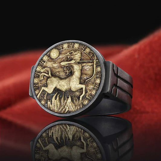 Sagittarius Zodiac Round Ring - view 1